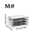 boîtes rangement cosmétiques transparentes moderne poignées 12 compartiments crayons tiroirs rouges lèvres pinceau crème
