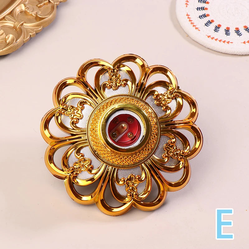 support lampe ornemental baroque or argent rouge ornements floraux motifs géométriques opaques