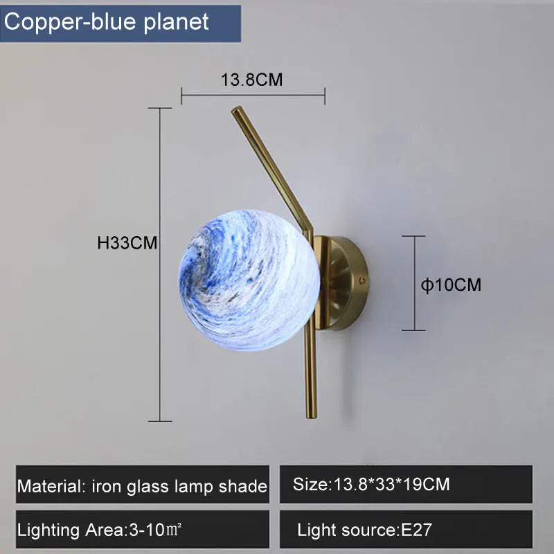 lampe murale moderne marbrée verre noir doré chambre cuisine minimaliste