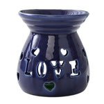 diffuseur bougie aromathérapie blanc bleu marine coeurs étoiles LOVE moderne floral soucoupe pinceau huile