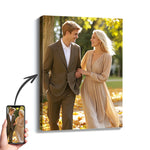 toile d'art mariage romantique cadre bois naturel contemporain personnalisable affiche sans cadre