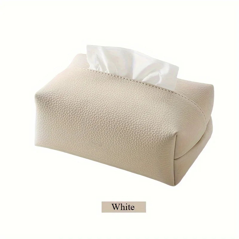 boîte mouchoirs simili cuir moderne beige marron noir salon salle bains decoration amovible durable