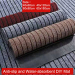 tapis antidérapant moderne adhésif gris noir rayures horizontales résistant l'eau facile nettoyer intérieur extérieur