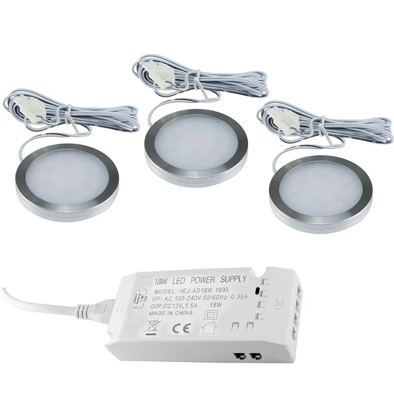 lampe led armoire cuisine éclairage sous meuble intérieur blanc autocollant adaptateur secteur