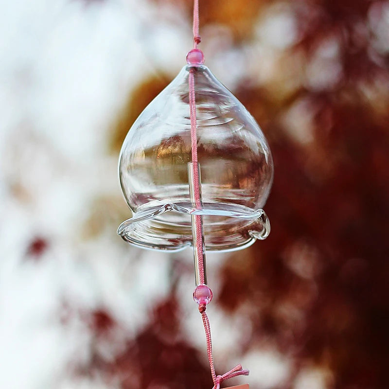 cloches vent verre transparentes moderne cordelette étiquettes coloréesextérieur decoration jardinartisanaux peint main