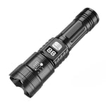 lampe poche rechargeable led zoomable noire éclairage 500mètres camping outdoor