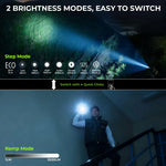 lampe torche rechargeable noire anti dérapante ipx8 étanche 5000mah autonomie 330h lumière intense robuste