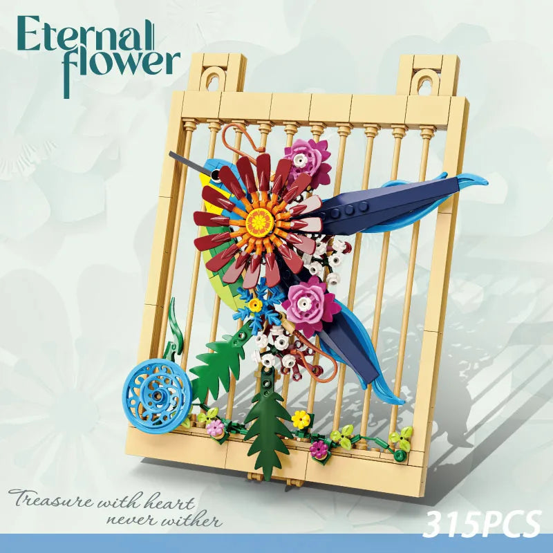 décoration murale cadre lego floral licorne colibri papillons fleurs animaux nature suspendu chambre enfants