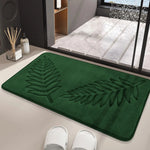 tapis bain doux feuilles fougère relief moderne vert gris polyester