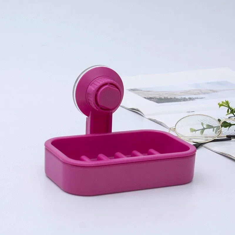 porte savon moderne plastique noir système succion salle bain