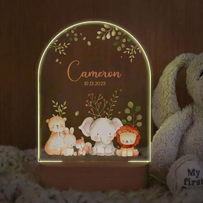 lampe décorative moderne animaux ours éléphant marron doré cadeau anniversaire couple