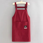 tablier cuisine marron vertolive rouge uni moderne fonctionnel boucles pocheavant étiquette logossering