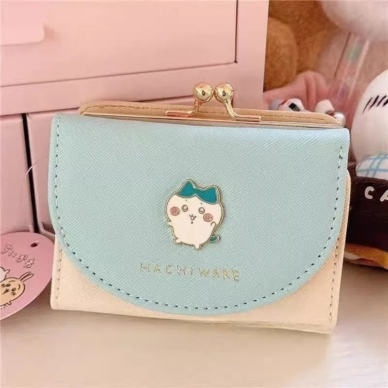 portefeuilles kawaii simili cuir rose bleu clair jaune compartiments porte cartes poche zip personnages
