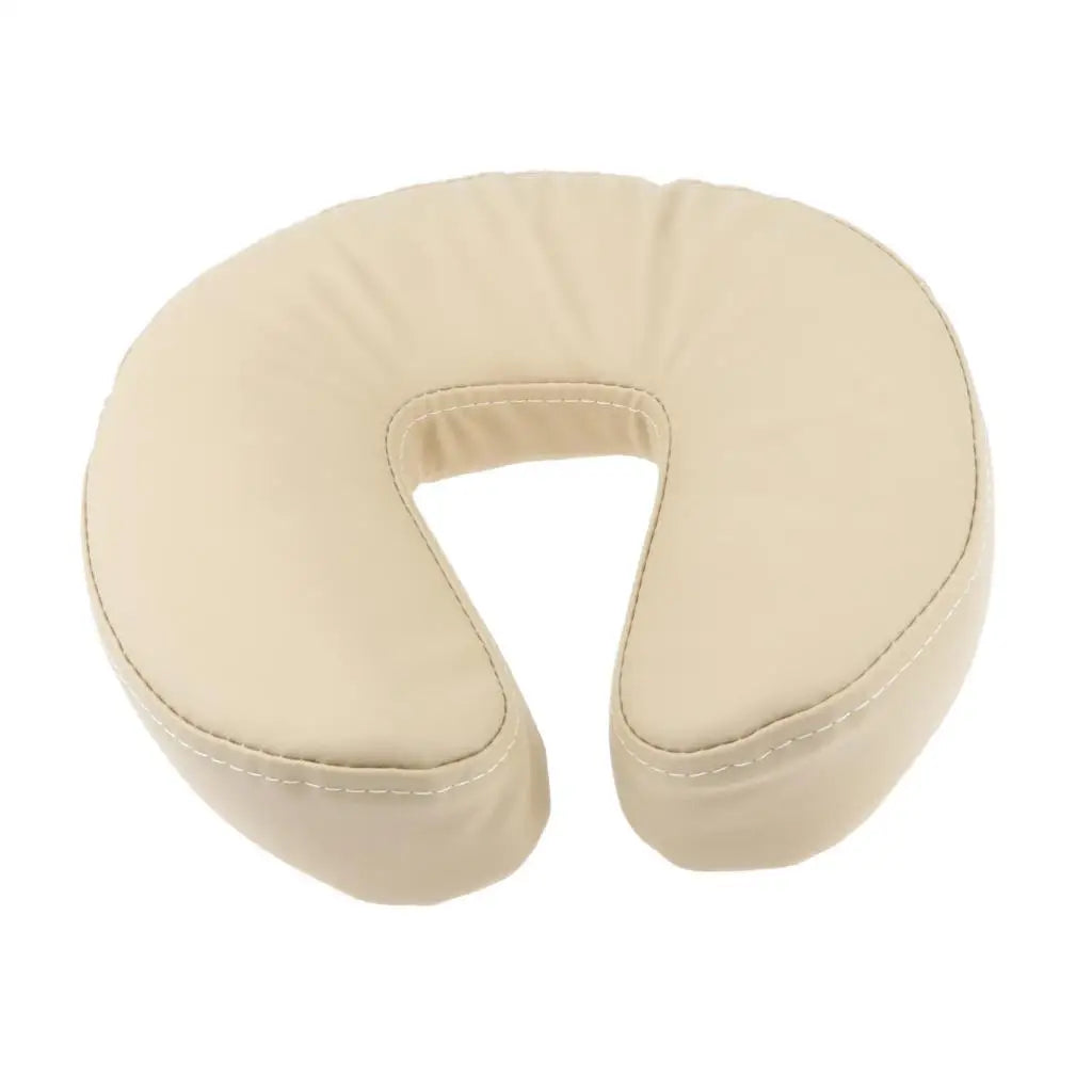 coussin tête visage bas massage table lit salon support nuque beige simili cuir ergonomique