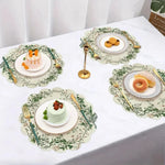 plaquettes table fleuries blanc vert beige classiques résistantes facilement entretien dimension 38cm