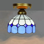 Lampe art déco mosaïque motifs floraux or marron bleu verte vintage chambre salon entree