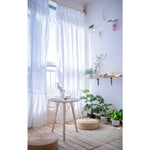 rideau moderne polyester blanc motif papillon transparent maison hospitalité 100x230cm
