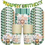 Assiette carton motif girafe jungle