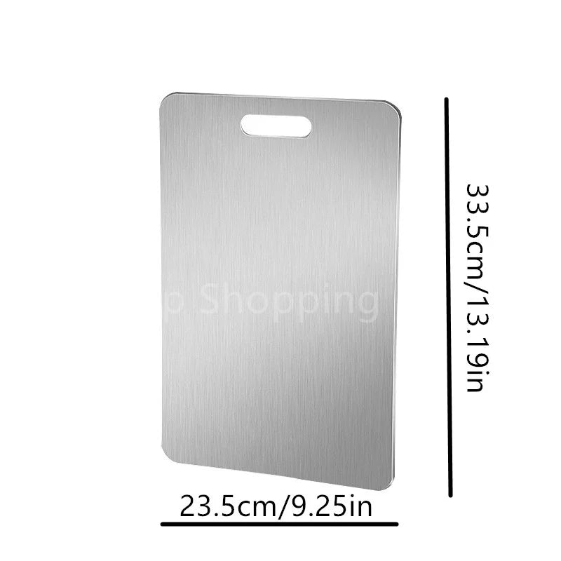 planche découper argentée moderne poignée clips rectangle lisse brillante respectueuse l'environnement