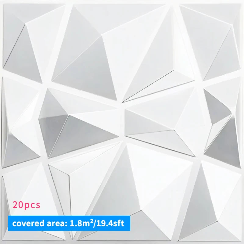 décoration murale moderne 3d autocollant triangles géométriques pvc résistant eau noir blancintérieur salon chambrehôtel