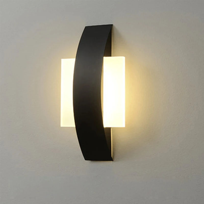 lampe murale moderne noir blanc plaque acrylique led chambre étude salle bain