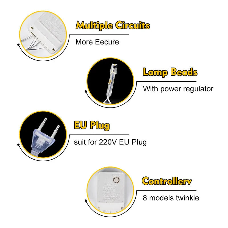 filet lumineux maille régulière blanc chaud moderne modes autoinstallation certifié rohs ul