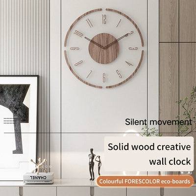 Horloge murale scandinave en bois massif noire