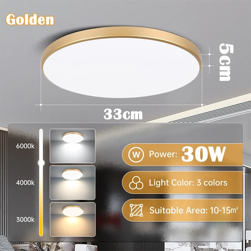 lampe led moderne blanc doré ajustement trichromatique économie énergie