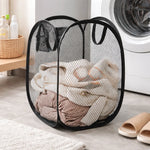 panier linge noir gris moderne maille pliable respectueux environnement poignées
