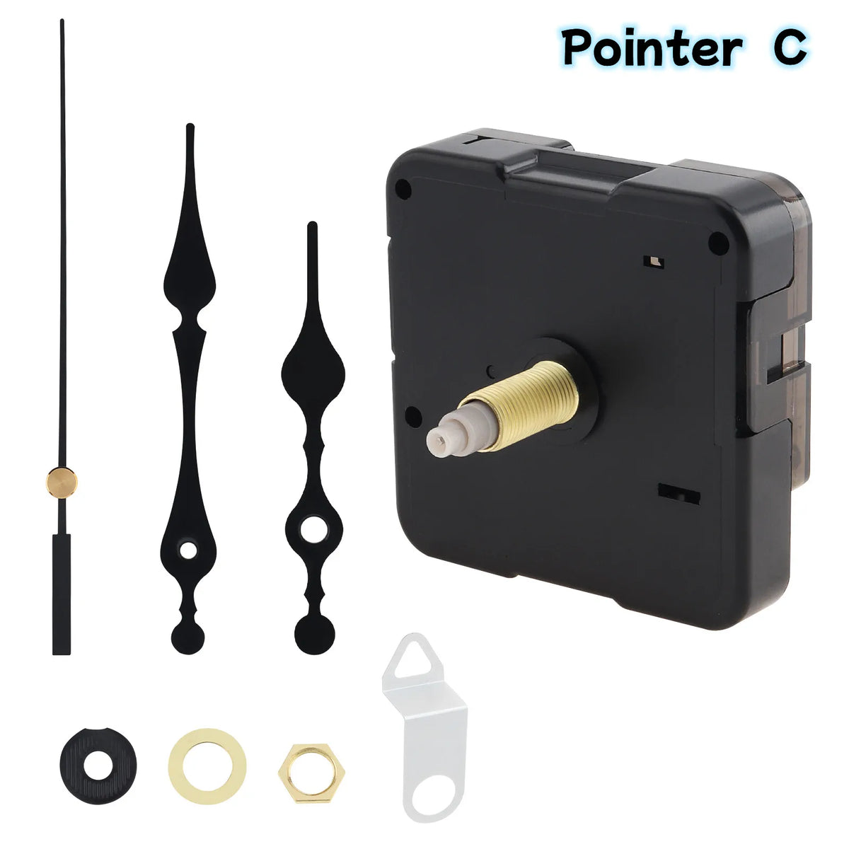 kits horlogers aiguilles quartz noir or vert blanc industriels utilitaires fixations incluses aiguilles heures