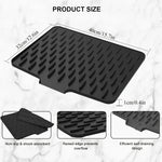 tapis séchage vaisselle silicone noir blanc moderne minimaliste texturé rainures diagonales facile nettoyage