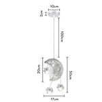 lampe suspendue moderne lune étoiles blanc doré salon chambre led