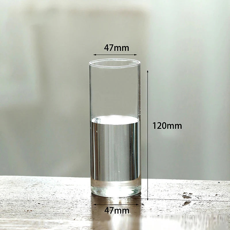 vase verre transparent moderne base bois fleurs artificielles inclusion chambre