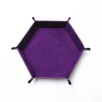 plateau dés hexagonal feutre pliable vert marron bleu rouge noir moderne clous métalliques différents