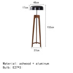 lampe sol moderne bois noir ampoules led 11 15w interrupteur bouton japonais atmosphérique