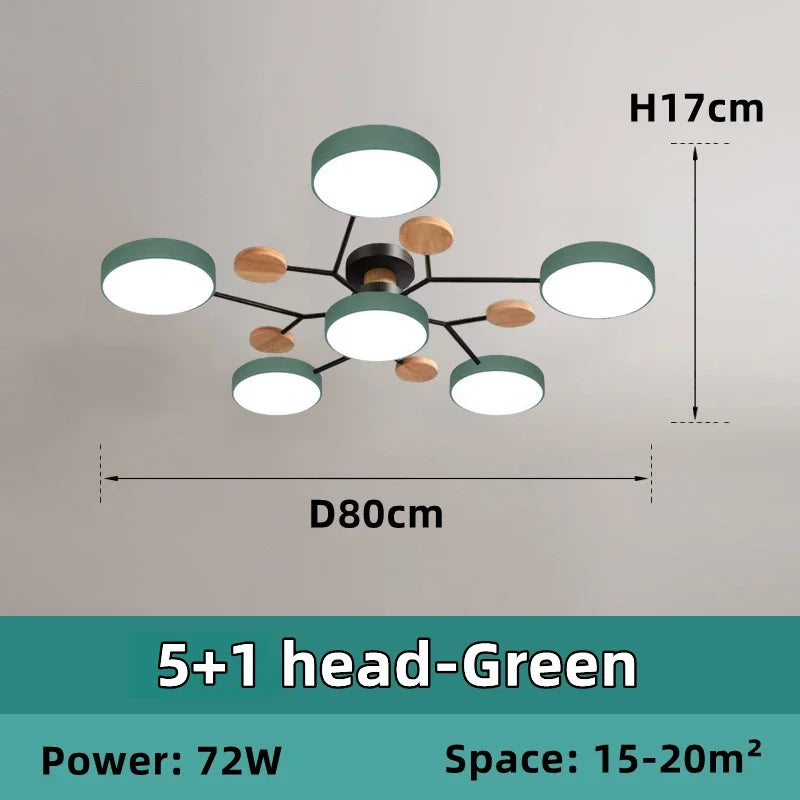 lampe suspension moderne noir bois gris vert circulaire relief scandinave