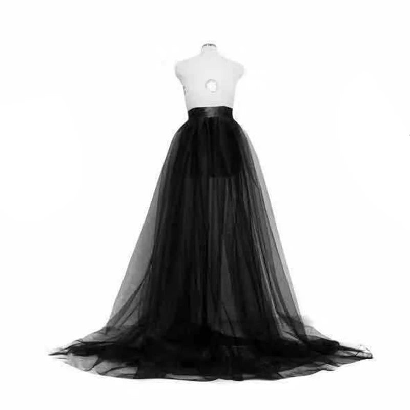 jupe tulle transparente élégante noir rouge bleu blanc lacets femme festive longueur sol