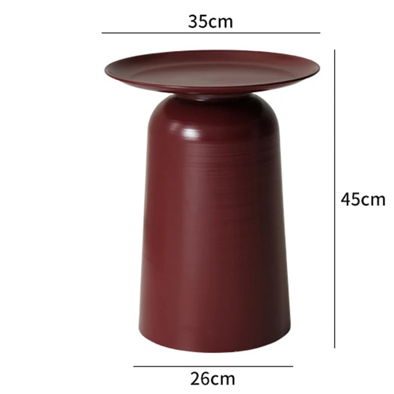table basse moderne minimaliste rouge noir bleu métal aspect texturé salon table basse