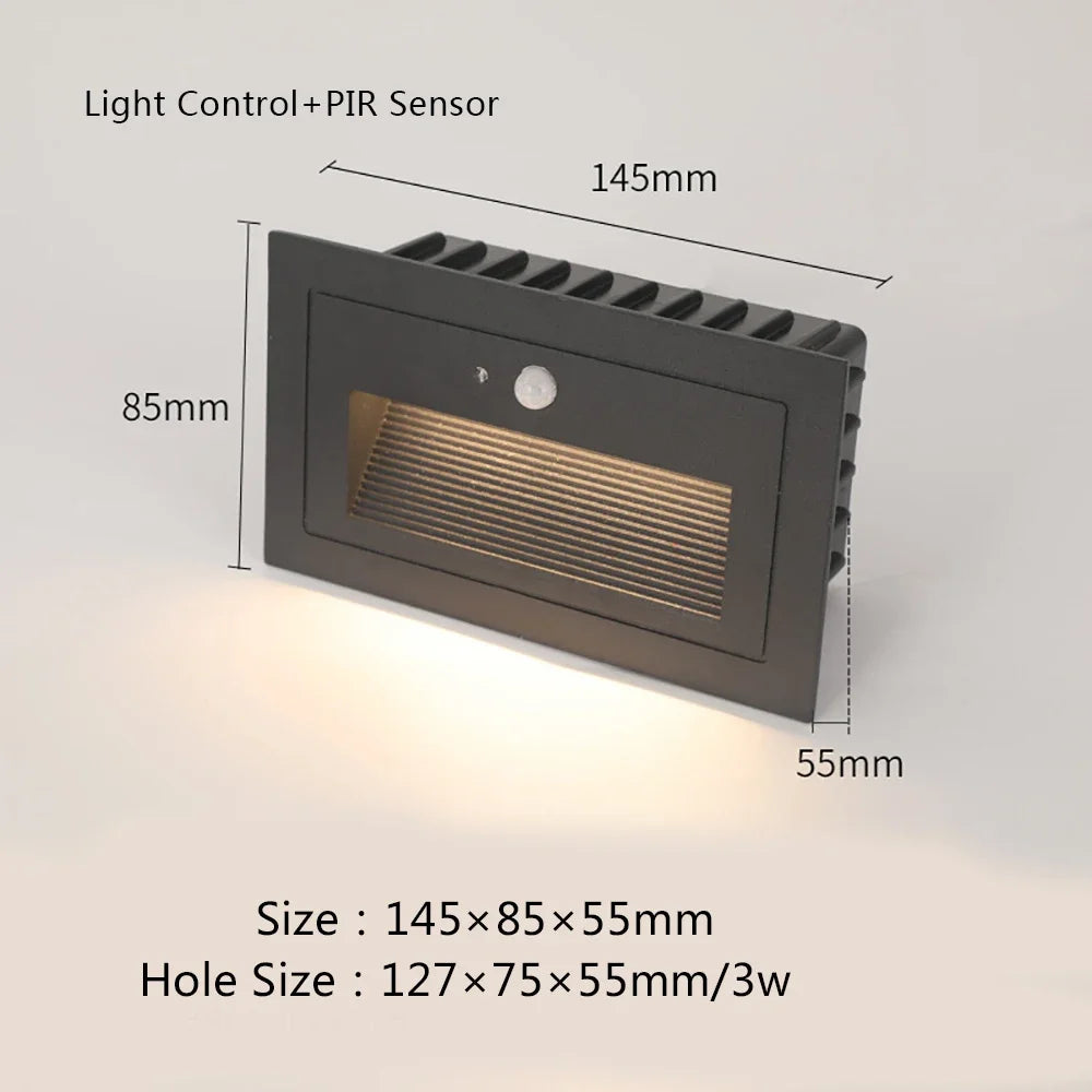 éclairage led applique murale moderne adhésive noire blanche détecteur mouvementextérieur étanche