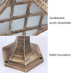 lampadaire extérieur bronze noir géométrique ip65 led 110cm hauteur abatjour transparent vieilliextérieur industrielle fixationsol