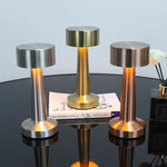 lampe table rechargeable or argent moderne minimaliste lisse brillante chambre