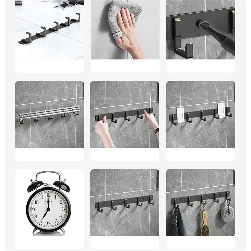 porte serviettes mural adhésifs acier inoxydable moderne vis fixations serviette brosse dents bracelet collier