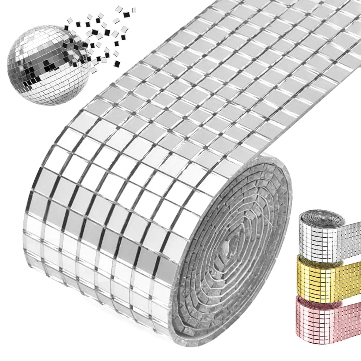tuiles miroir argent adhésives modernes décoration intérieure 4cm 30cm 100cm 120cm festive