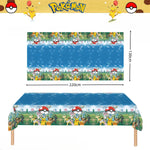 nappes plastique pokemon anniversaire pikachu poke balls geometriques pixel art enfants festives