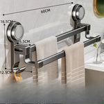 porte serviettes mural gris métallisé ventouse moderne salle bain cuisine douche
