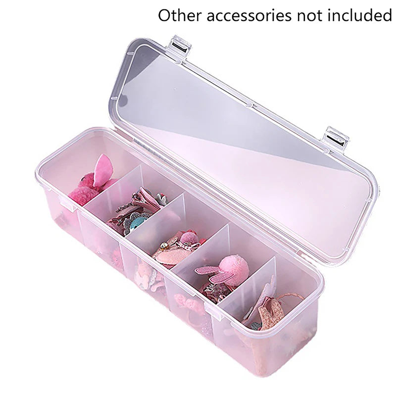 boîte rangement accessoires cheveux transparente imprimée clips rubans modernes pratique