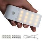 lampe led rechargeable adhésive capteur mouvement modes indicateur charge moderne blanc