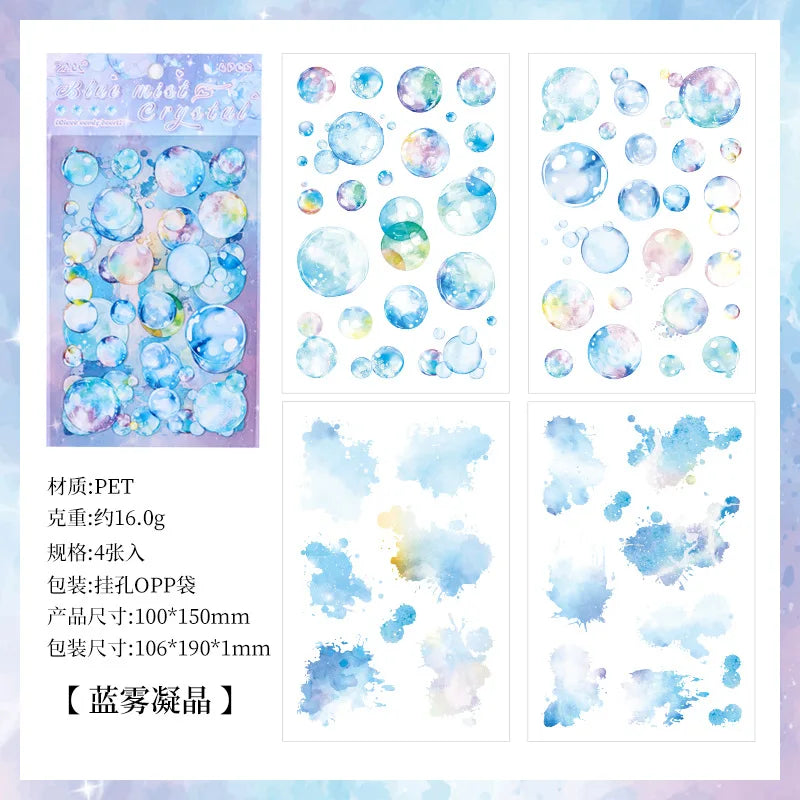 sticker bulle marbré moderne vert bleu rose orange jaune blanc décoratif adhésif transparent portables