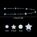 guirlande décorative festif étoiles lunes cercles iridescent mariage anniversaire eid mubarak holographique brillant