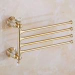 accessoires salle bain or cristaux porte serviettes savon gobelets élégants vis fixés